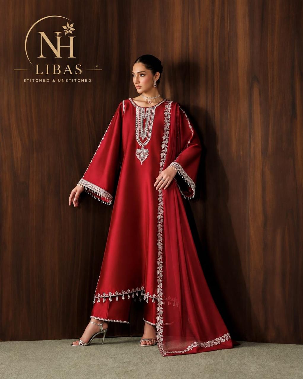Baroque Embroidered Chiffon 3PC Suit – Adda Work