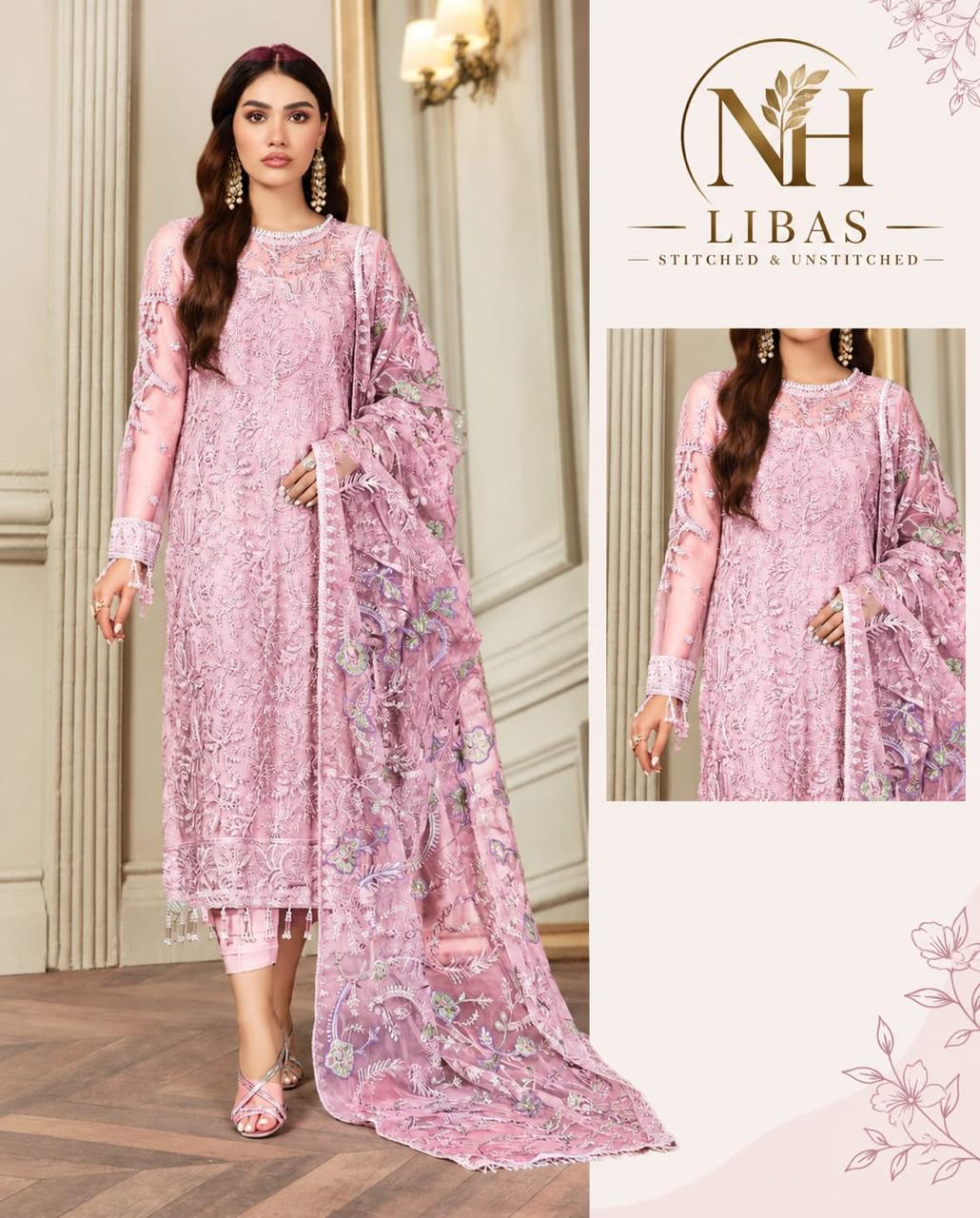 Zarif Luxury Net Heavy Embroidered 3PC Suit