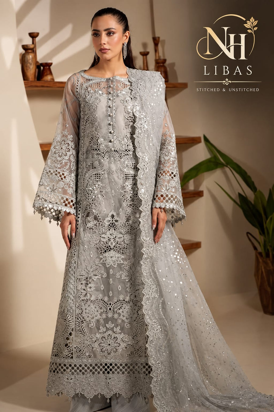 Marium's | Luxury Embroidered Organza 3PC